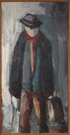 Mid Century Original Portrait Oil Painting From Sweden by K Christensen