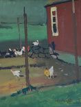 Load image into Gallery viewer, Vintage Original Chicken Coop Oil Painting from Sweden
