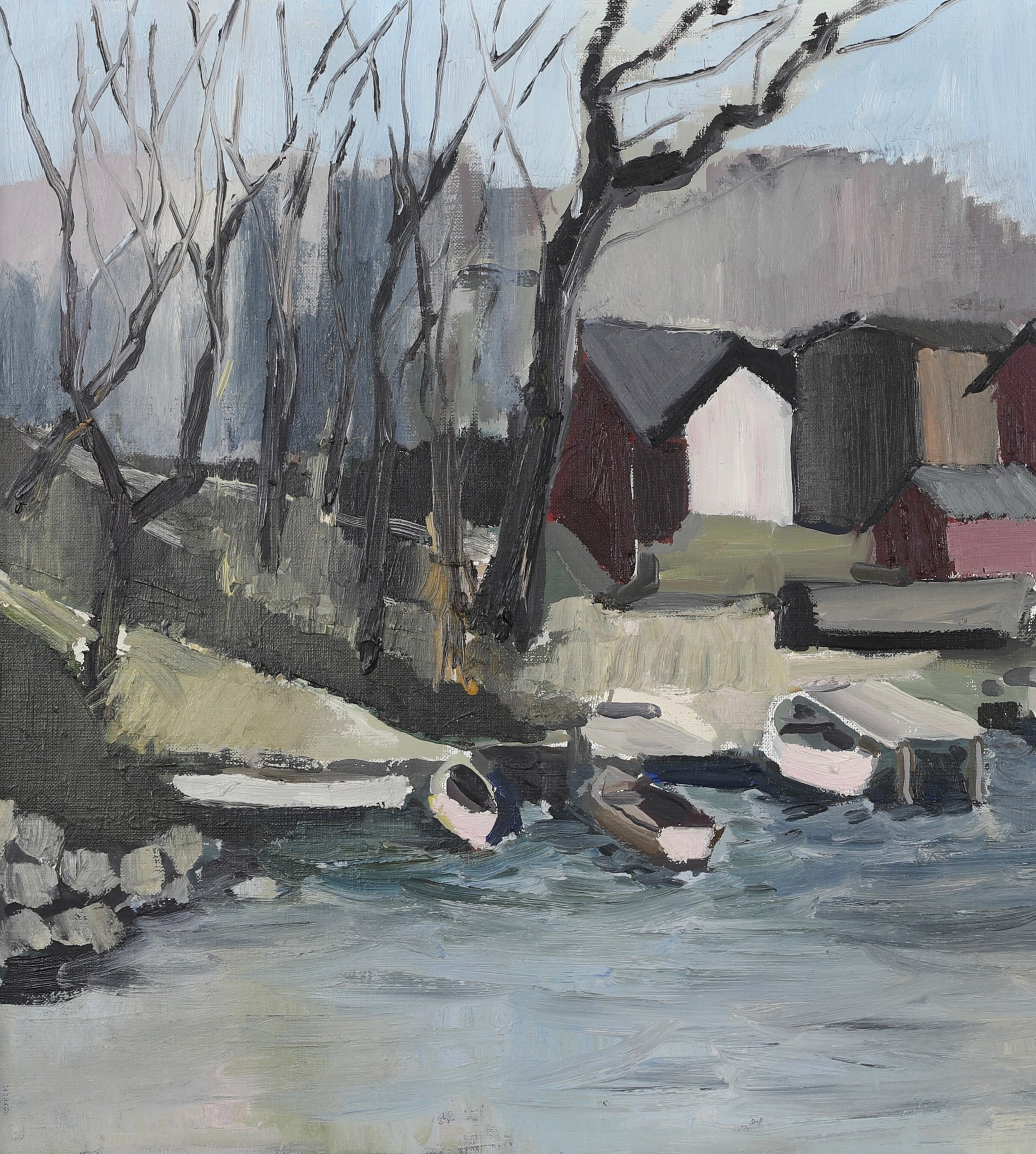 Vintage Oil Painting by H Lindblad from Sweden