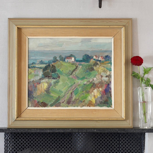 Mid Century Original Landscape Oil Painting By K Ohlsson Sweden