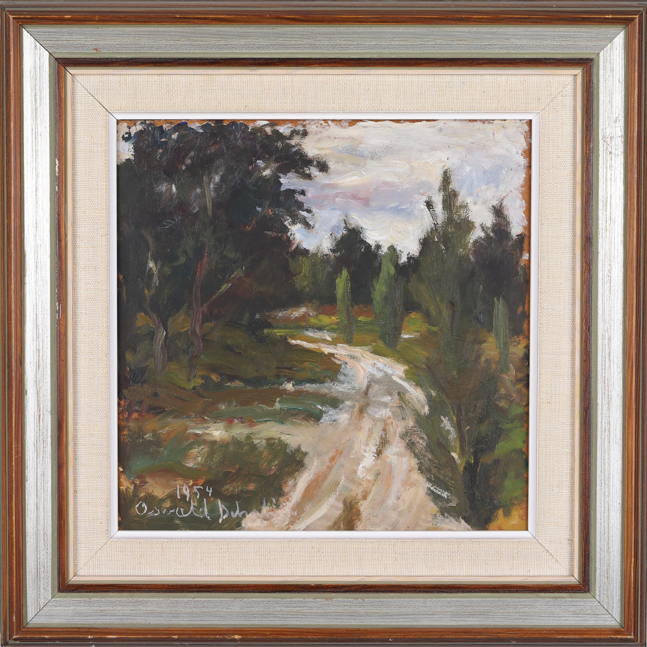 Mid Century Original Landscape Oil Painting From Sweden By O Schalin