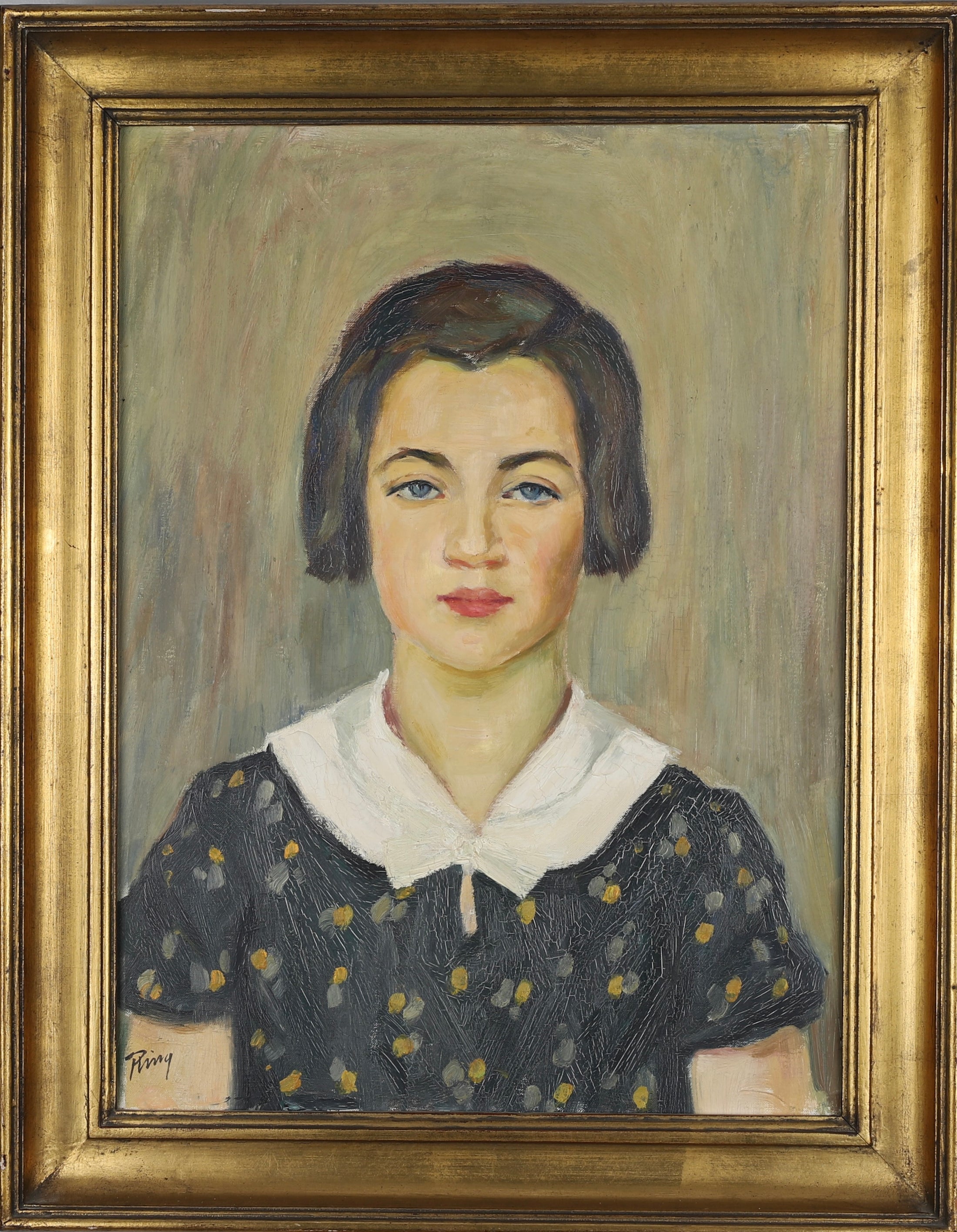 Vintage Original Portrait Oil Painting From Sweden