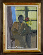 Mid Century Original Figure Oil Painting By G Persson Sweden 1949