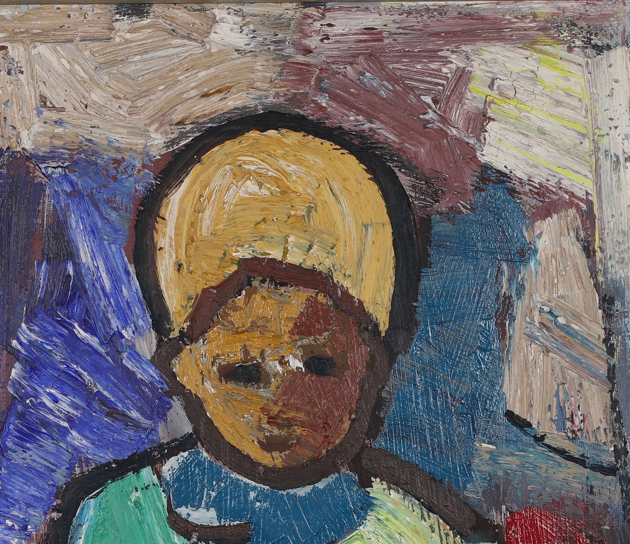 Original Mid Century Portrait Oil Painting From Sweden by G Falck