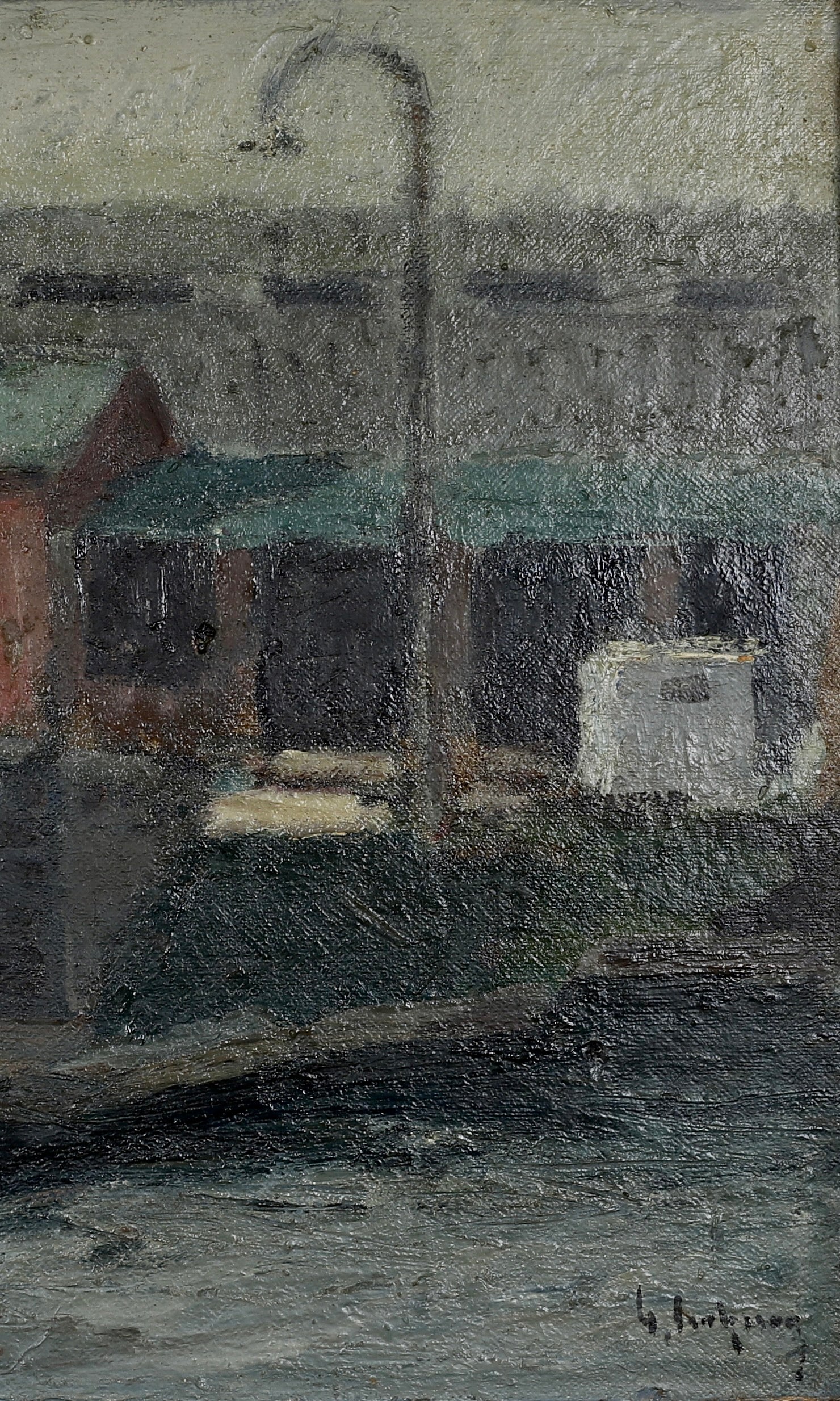 Vintage Mid Century Oil Painting From Sweden by G Isaksson