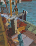 Load image into Gallery viewer, Mid Century Coastal Oil Painting from Sweden From 1951
