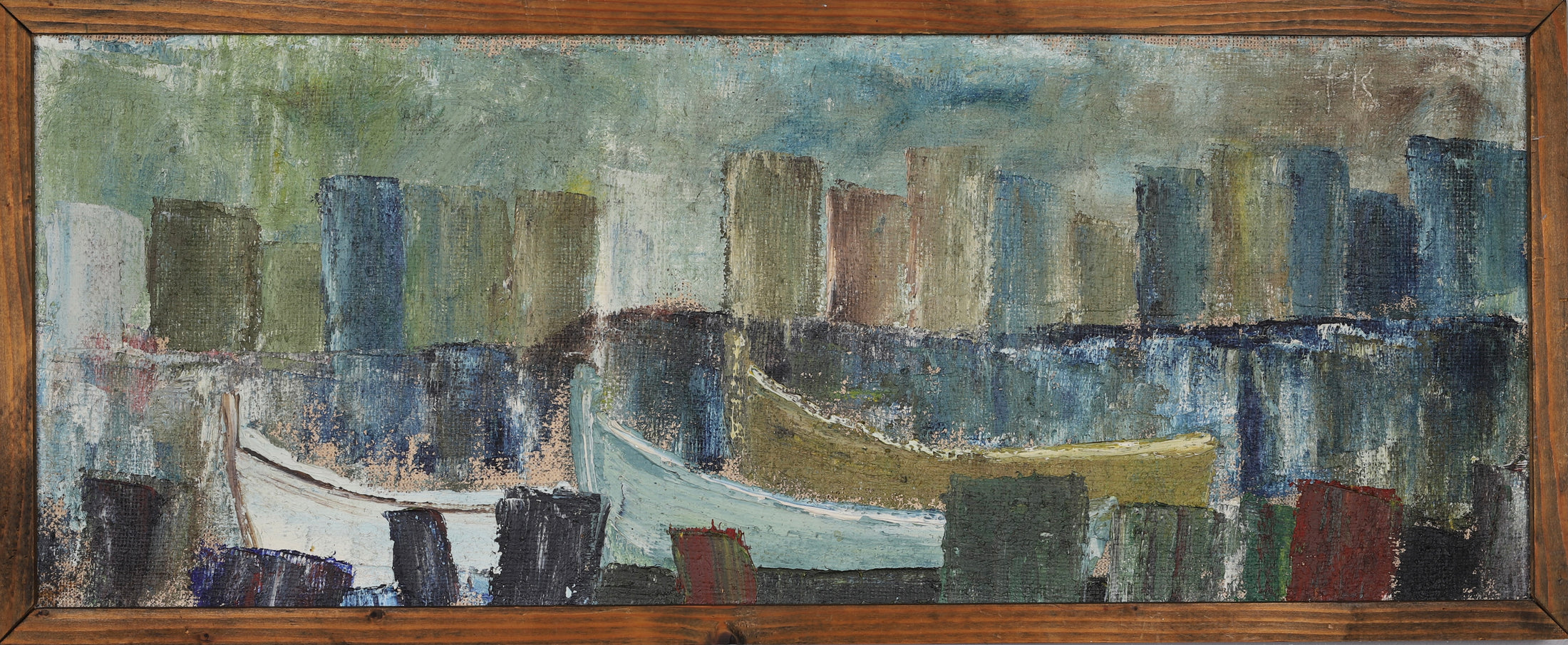 Mid Century Original Oil Painting From Sweden by P Krumlinde