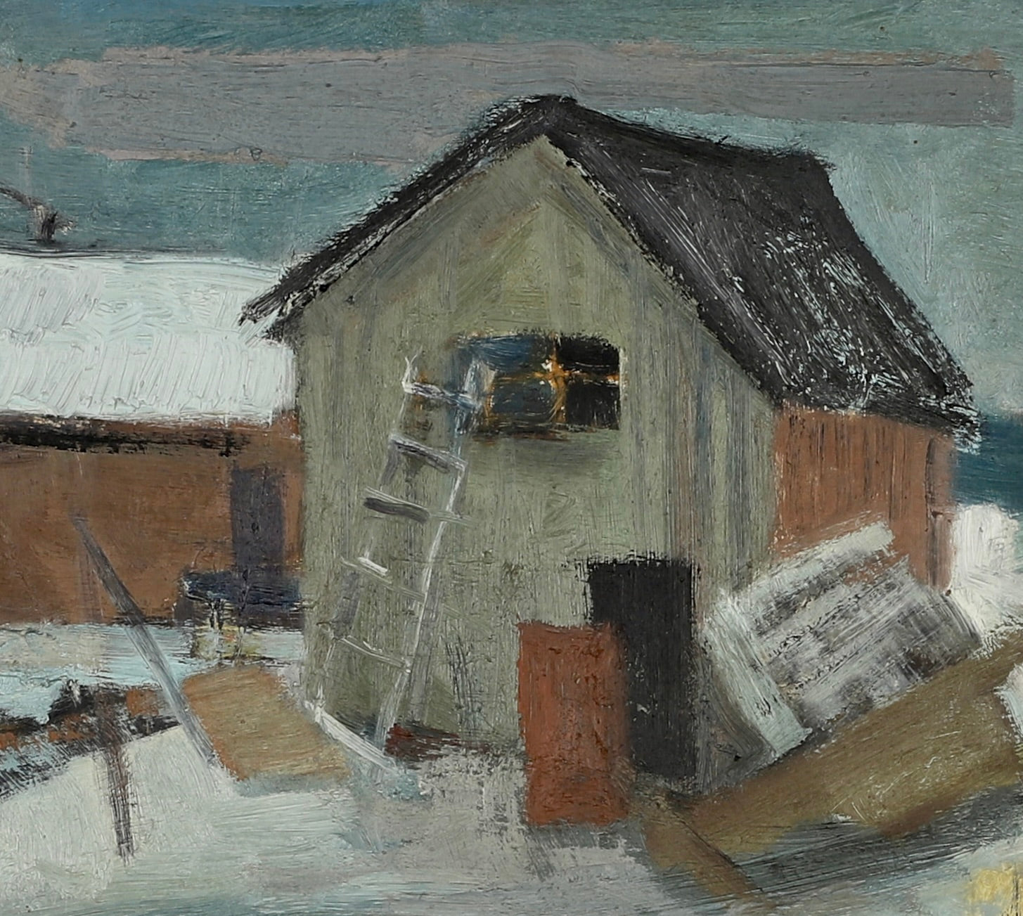 Vintage Seaside Oil Painting From Sweden by J Bören