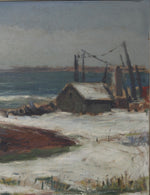 Vintage Mid Century Seascape Oil Painting From Sweden by Gideon Isaksson