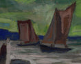 Load image into Gallery viewer, Mid Century Original Sailboat Oil Painting From Sweden

