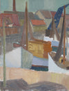 Mid Century Coastal Oil Painting from Sweden By S Holmquist