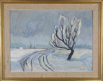 Mid Century Winterscape Oil Painting By E Hybbinette Sweden
