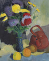 Mid Century Original Still Life Oil Painting by K Persson From Sweden