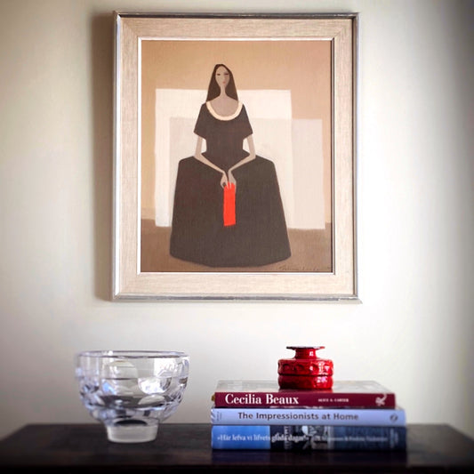 Original Vintage Figurative Oil Painting From Sweden by F Lundqvist