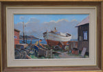 Mid Century Original Oil Painting From Sweden By Eskil Skans