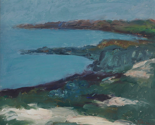 Vintage Art Room Mid Century Original Oil Painting from Sweden