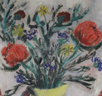 Vintage Mid Century Still Life Floral Oil Painting from Sweden