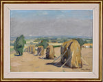 Vintage Landscape Oil Painting Haystack By A Abbe Sweden