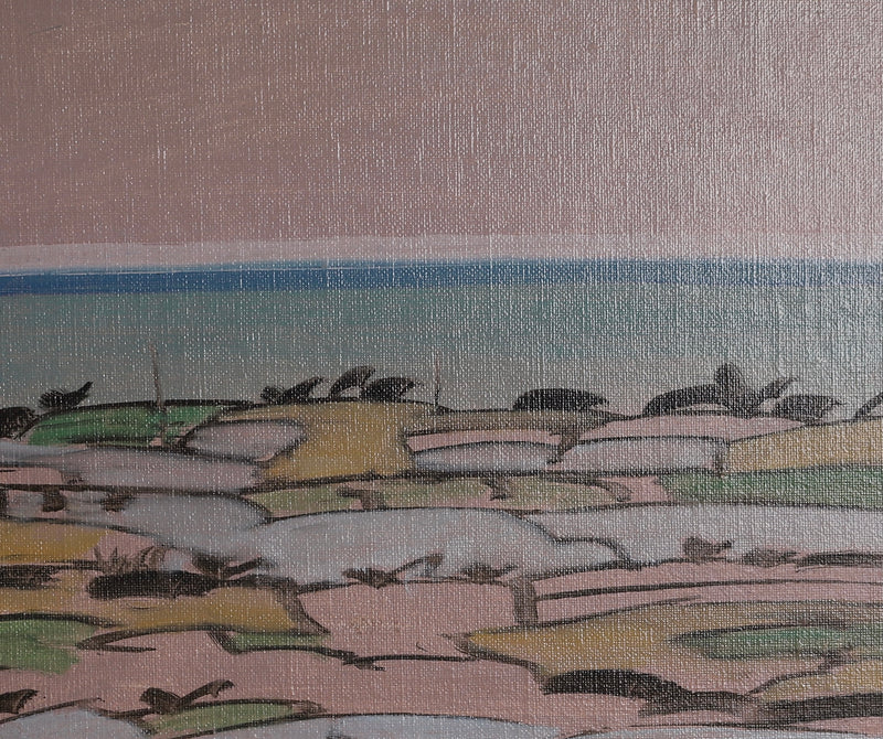 Vintage Mid Century Seascape Oil Painting By I Wiede Sweden