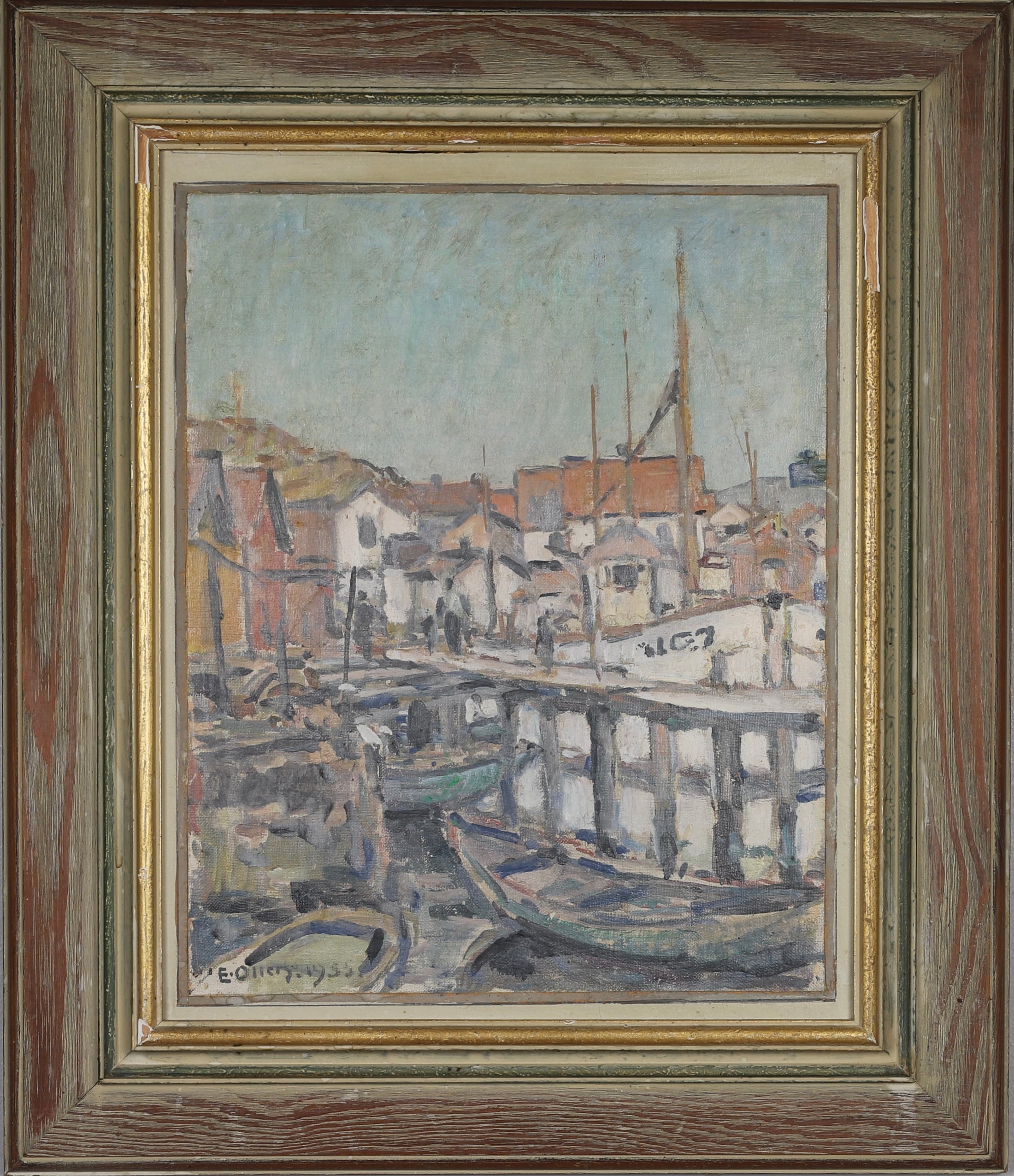 Mid Century Vintage Oil Painting By E Ollers From Sweden
