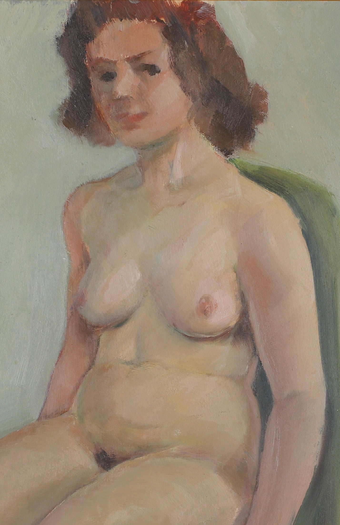 Original Vintage Figure Oil Painting From Sweden 1947