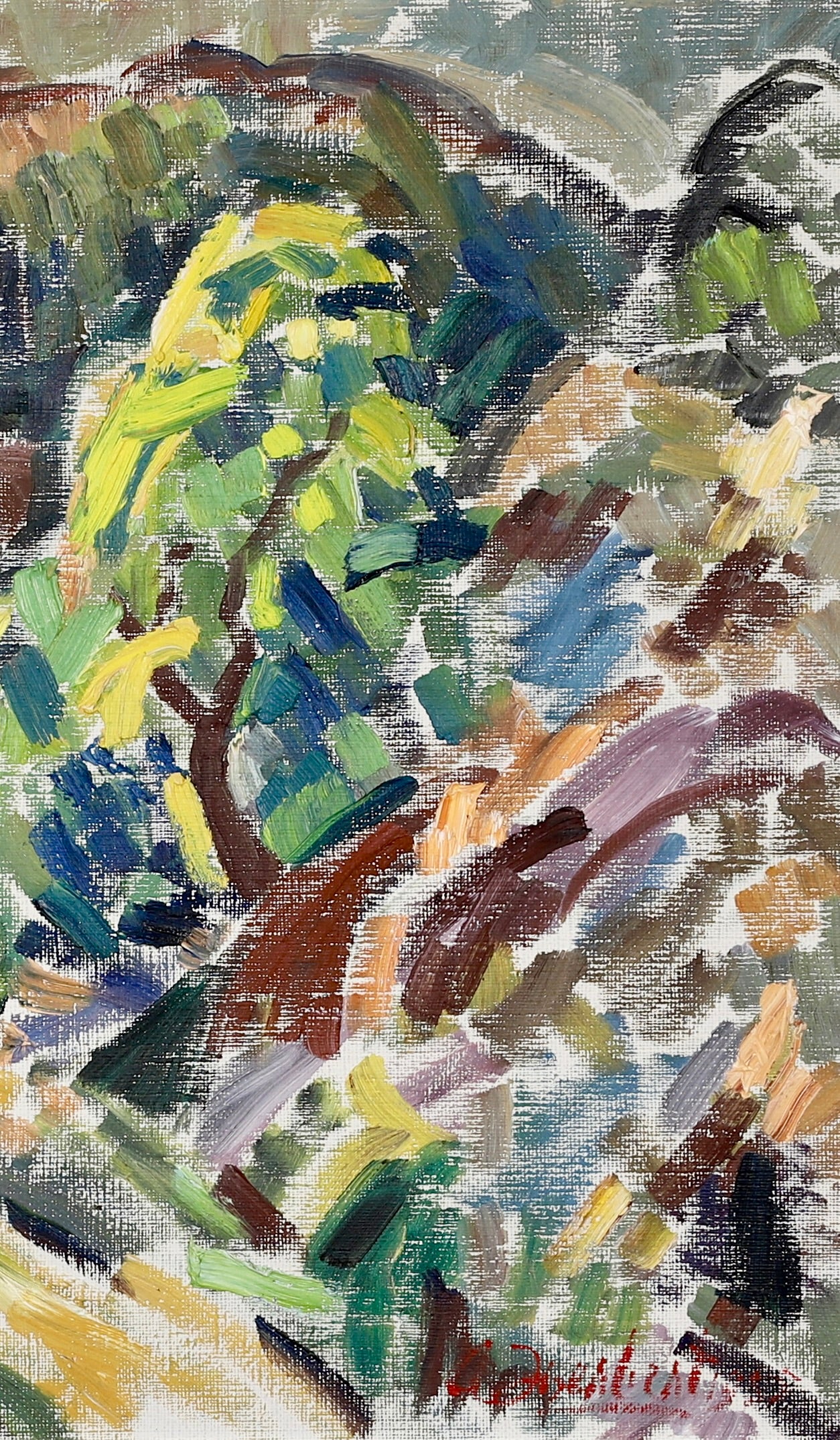 Swedish Vintage Art Mid Century Original Landscape Oil Painting