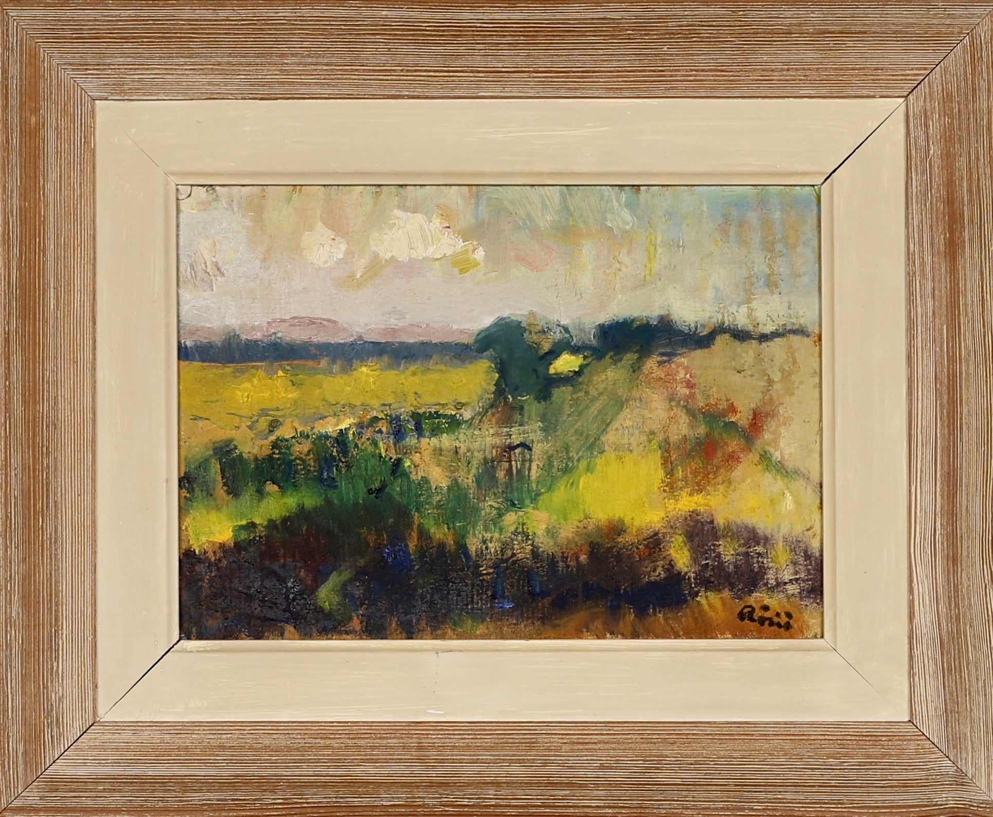Colorful Vintage Original Oil Painting From Sweden