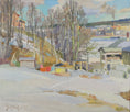 Load image into Gallery viewer, Mid Century Winterscape Oil Painting By Henje Sweden
