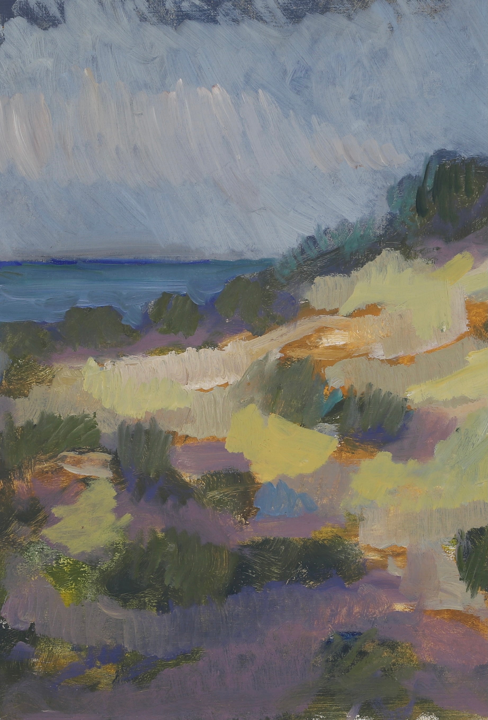 Mid Century Original Coastal Oil Painting From Sweden