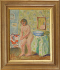Load image into Gallery viewer, Mid Century figurative Oil Painting From Sweden By G Karlmark
