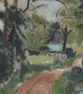 Load image into Gallery viewer, Large Mid Century Oil Painting Landscape by Svän Grandin From Sweden
