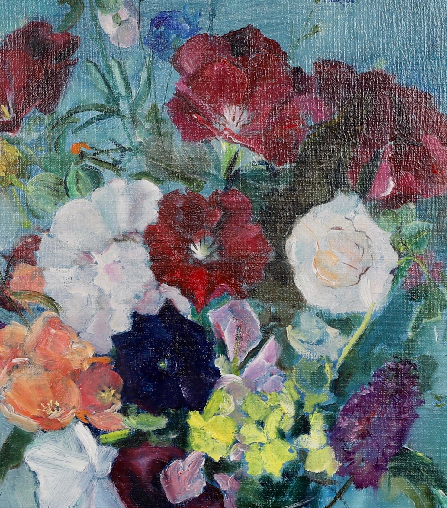 Mid Century Original Still Life Oil Painting From Sweden by H Ripa