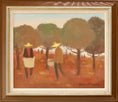 Load image into Gallery viewer, Mid Century Oil Painting of Fruit Pickers By Fabian Lundqvist From Sweden
