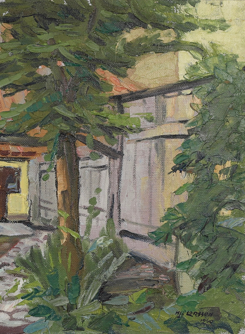 Mid Century Original Farmhouse Oil Painting From Sweden