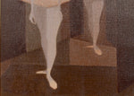 Vintage Art Mid Century Ballerina Oil Painting By Listed Artist F Lundqvist