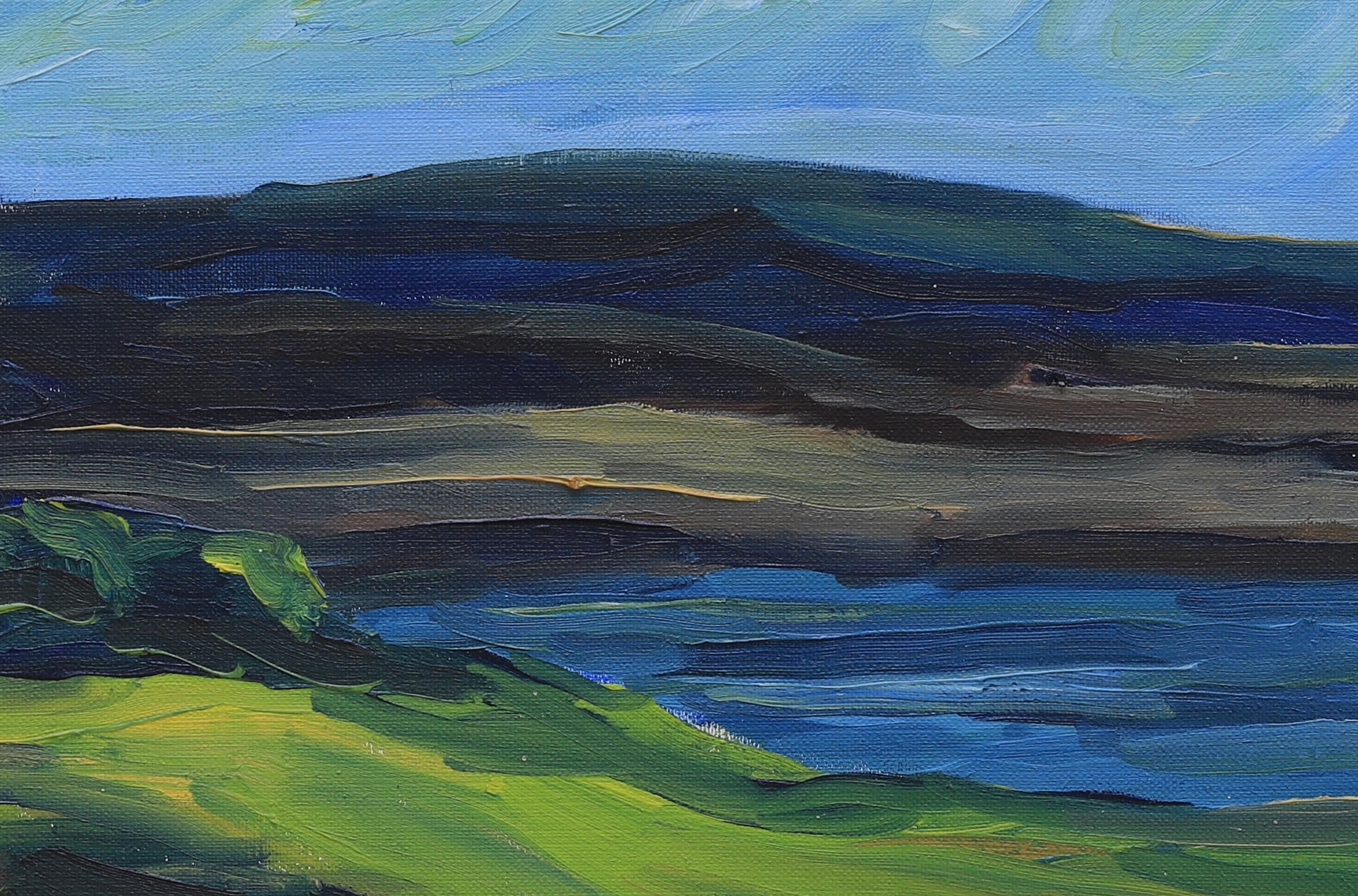 Mid Century Vintage Landscape Oil Painting By Kersti Flyckt Sweden