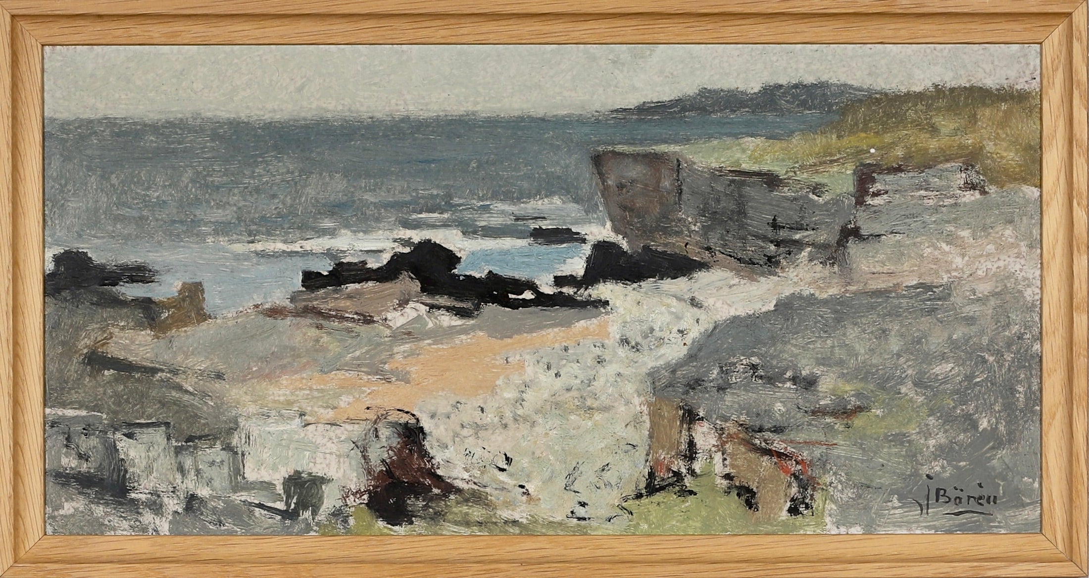 Original Oil Painting Vintage Mid Century By J Bören Sweden