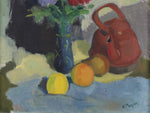 Mid Century Original Still Life Oil Painting by K Persson From Sweden