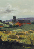 Load image into Gallery viewer, Mid Century Vintage Landscape Oil Painting by T Ahlm From Sweden
