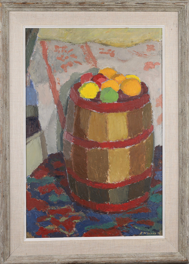 Mid Century Original Still Life Oil Painting From Sweden by N Werner