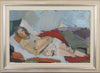 Original Mid Century Figure Oil Painting From Sweden by a Svensson 1957