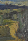 Mid Century Haystack Oil Painting From Sweden