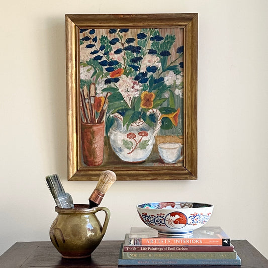 Original Vintage Still Life Oil Painting from Sweden