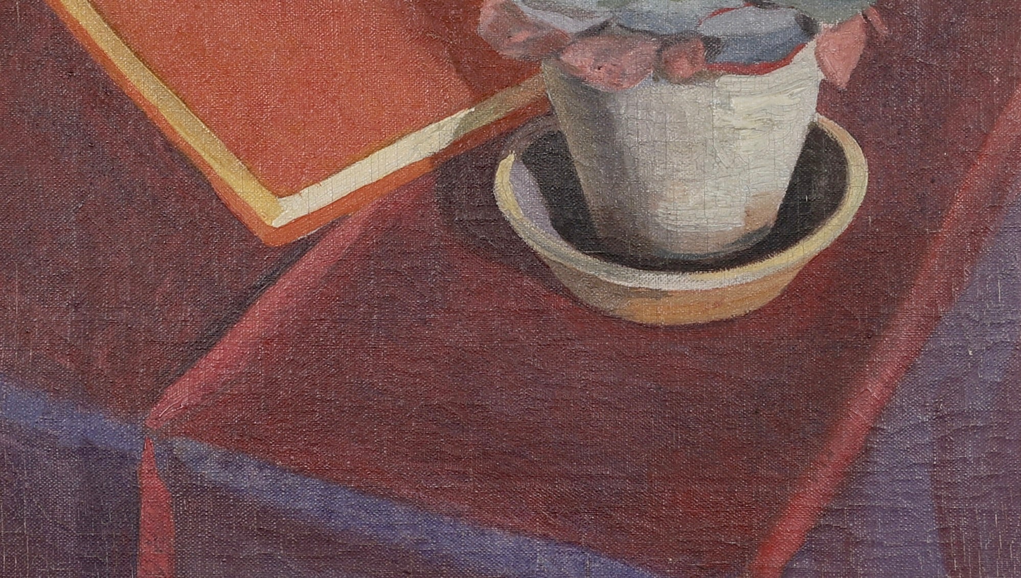 Vintage Art Room Mid Century Still Life Oil Painting From Sweden