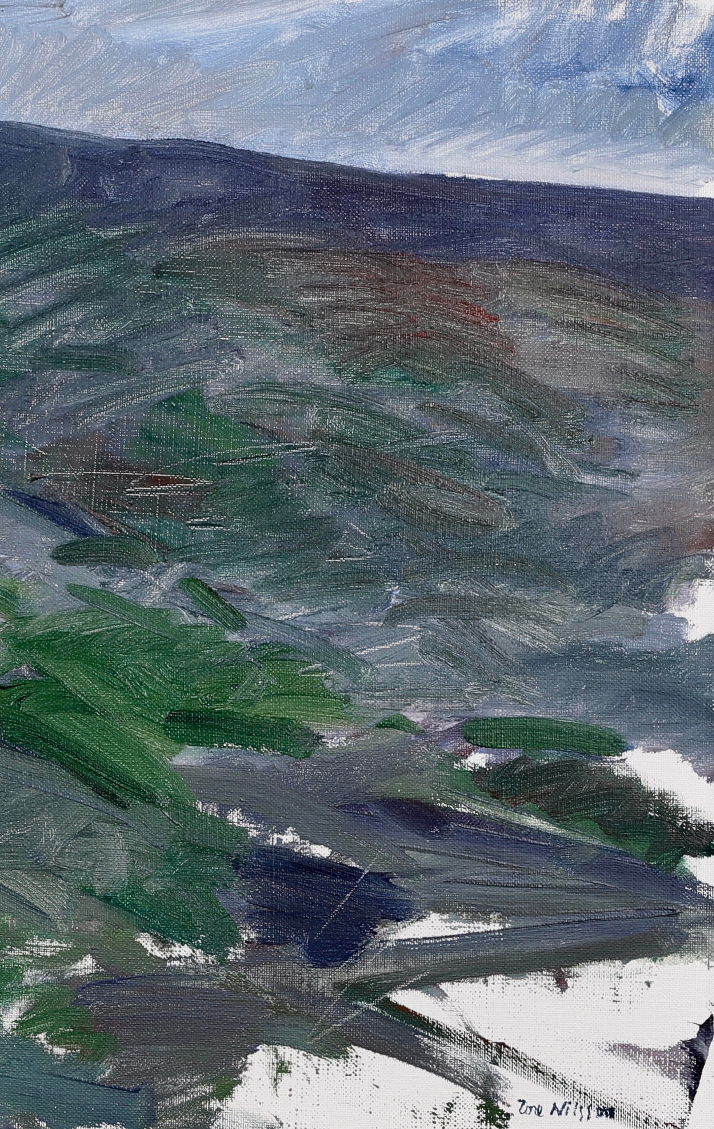 Vintage Landscape Oil Painting By Tore Nilsson Sweden