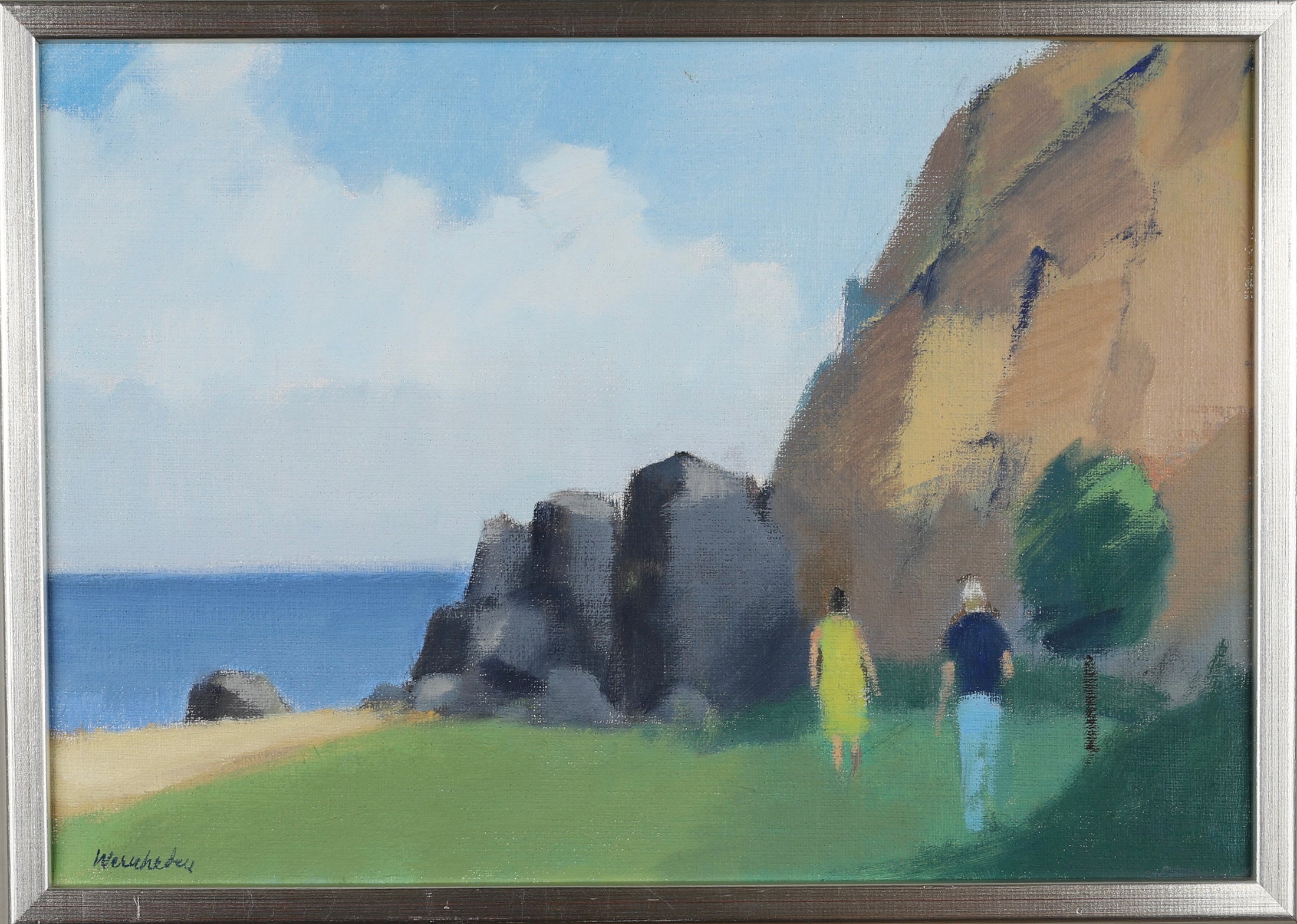 Mid Century Vintage Oil Painting By S Wernheden Sweden