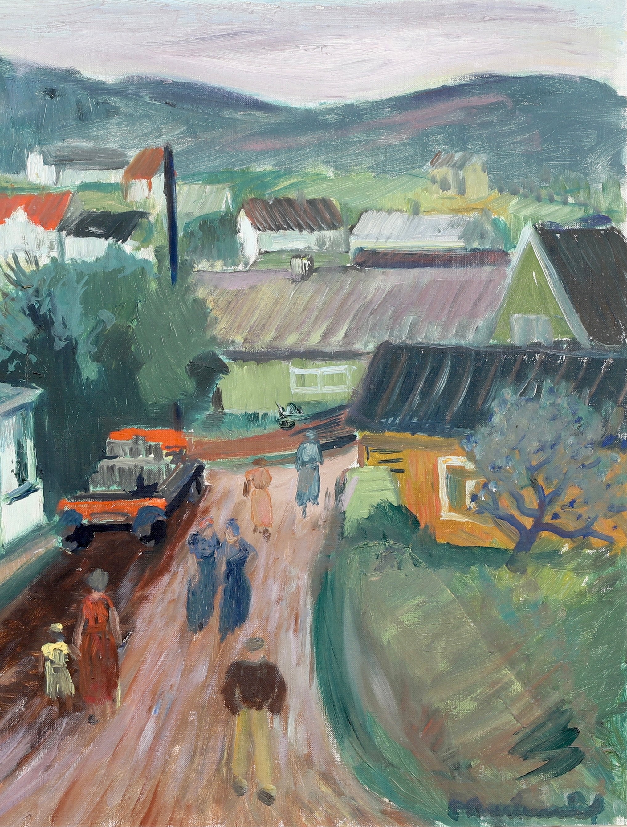 Original Oil Painting Vintage Mid Century By P Reutersvärd Sweden