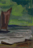 Load image into Gallery viewer, Mid Century Original Sailboat Oil Painting From Sweden
