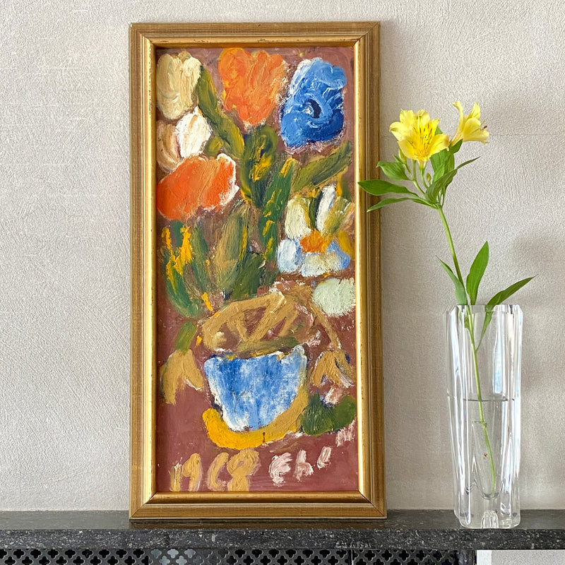 Vintage Mid Century Oil Painting By Eben from Sweden
