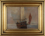 Antique Original Marine Oil Painting From Denmark